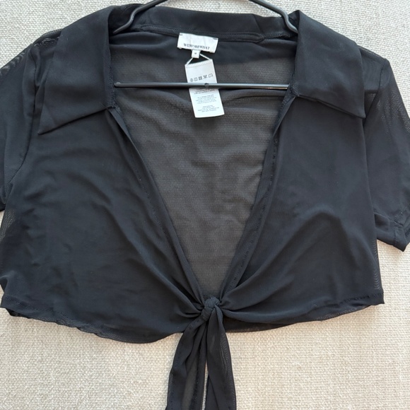 WeWoreWhat Black Sheer Top - Picture 2 of 2